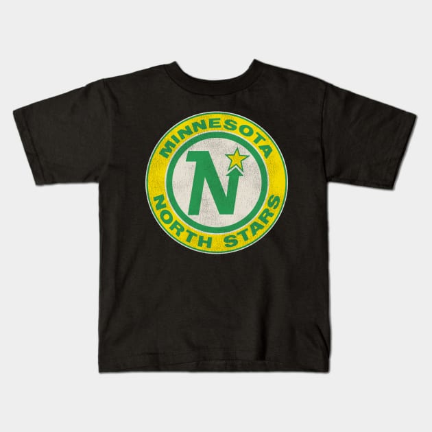 Defunct Minnesota North Stars Hockey Team Kids T-Shirt by Defunctland